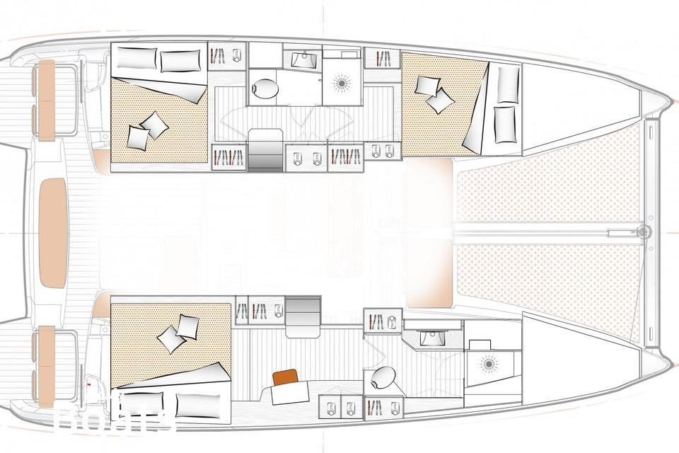 General arrangement: three-cabin layout plan